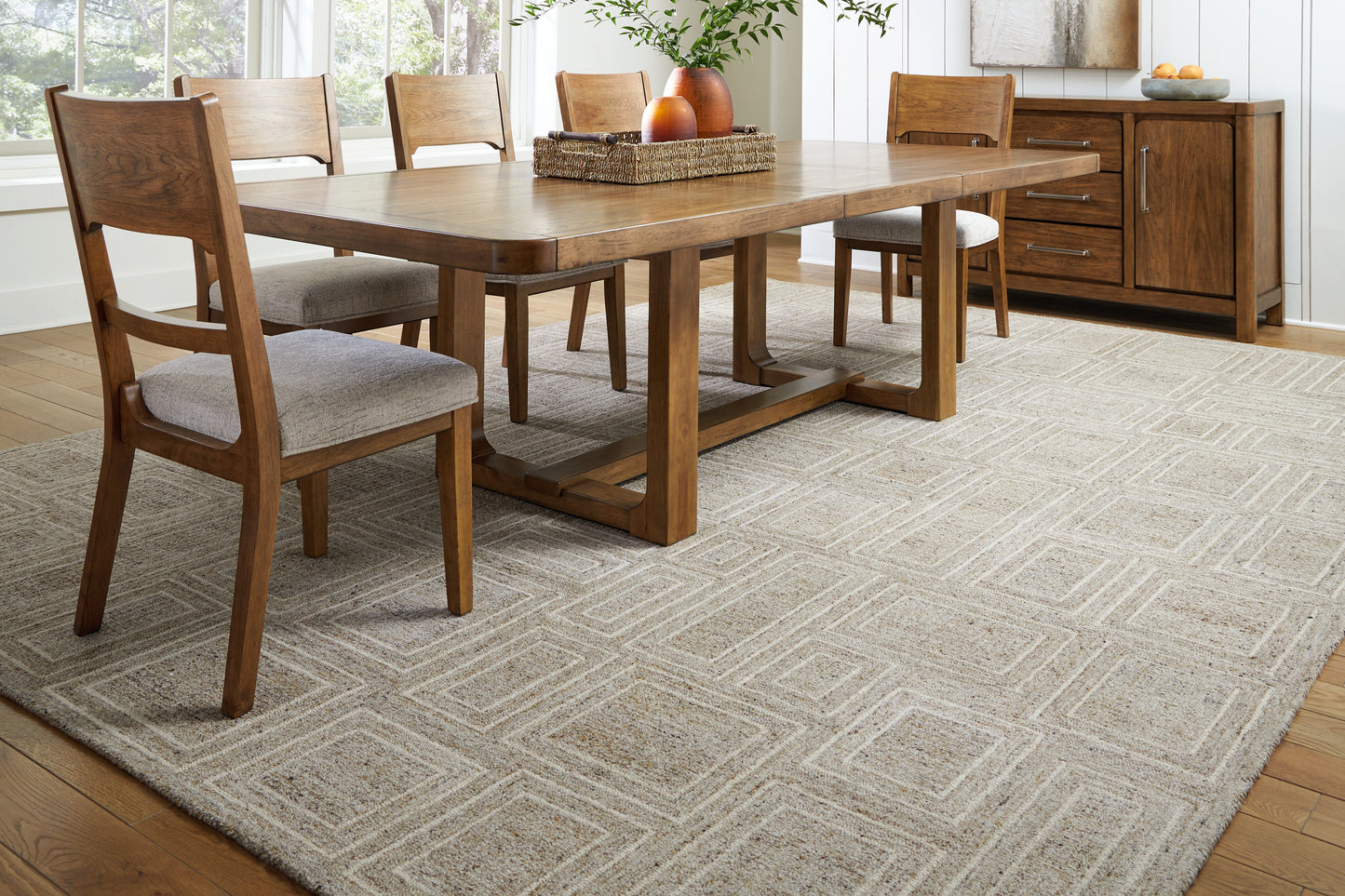 The Furniture Outlets - Ashley Furniture - Brickburgh Rug - 10' x 14' Rug / Gray/Ivory/Honey - R406900
