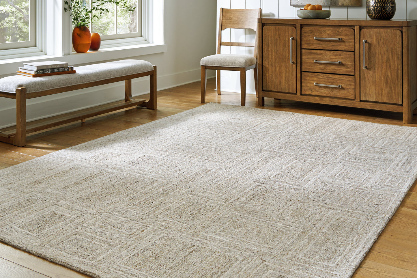 The Furniture Outlets - Ashley Furniture - Brickburgh Rug - 8' x 10' Rug / Gray/Ivory/Honey - R406901