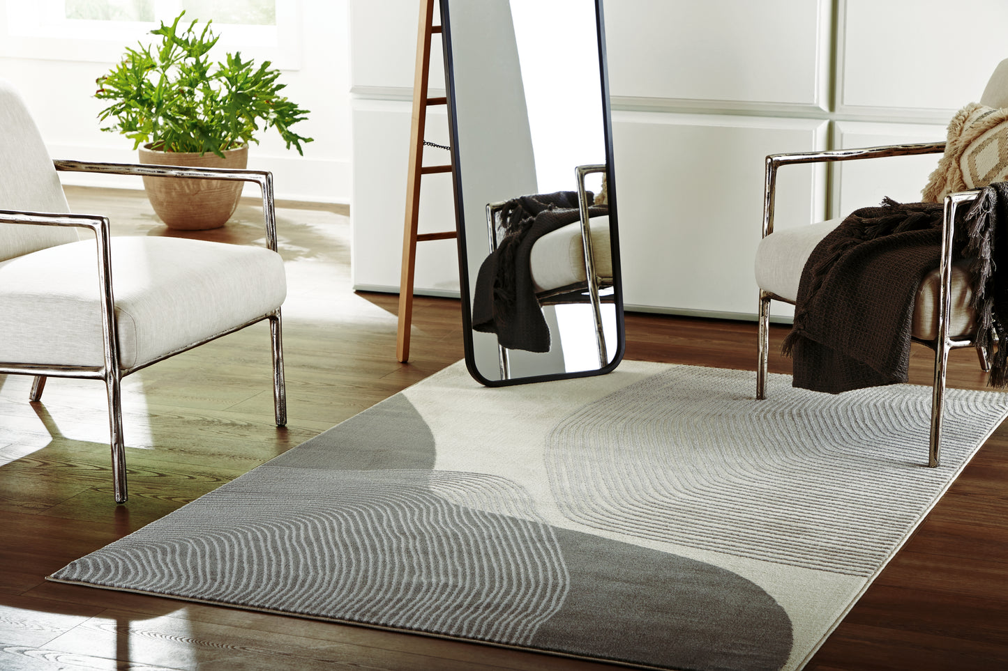 The Furniture Outlets - Ashley Furniture - Winderburg Rug - 8' x 10' Rug / Gray/Ivory - R406951
