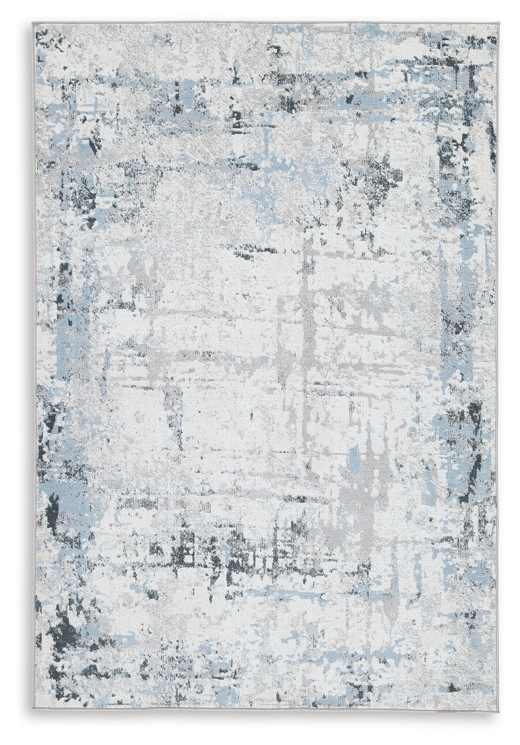 The Furniture Outlets - Ashley Furniture - Emertonly Rug - 8' x 10' Washable Rug / Blue/White/Gray - R406981