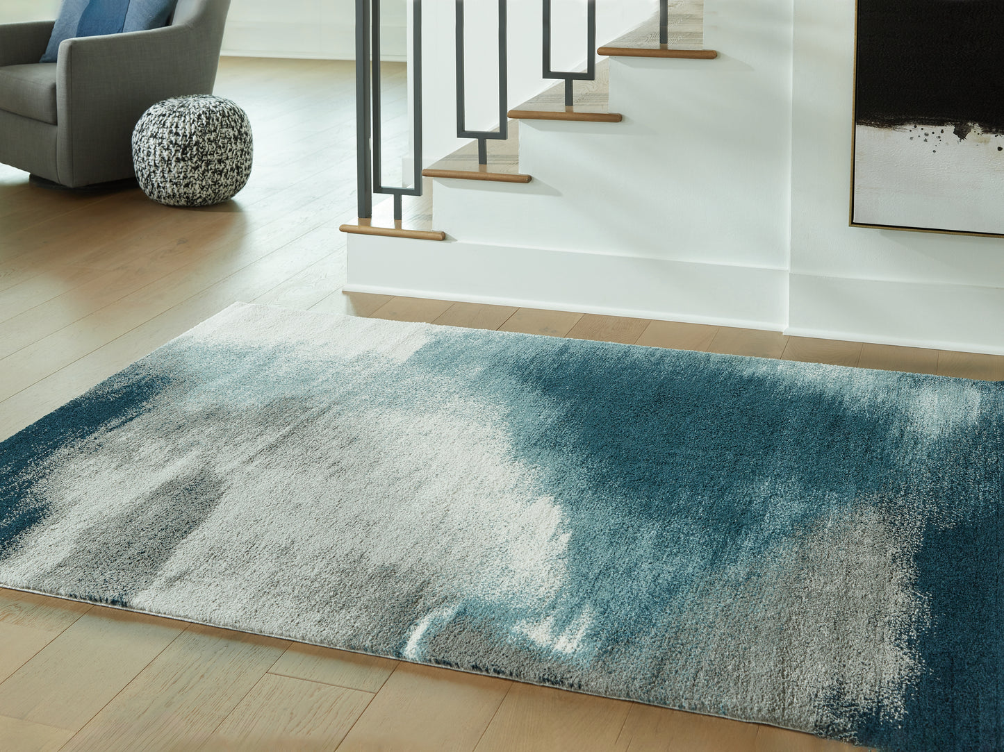 The Furniture Outlets - Ashley Furniture - Brentward Rug - 8' x 10' Rug / Blue/Gray/Ivory - R407081