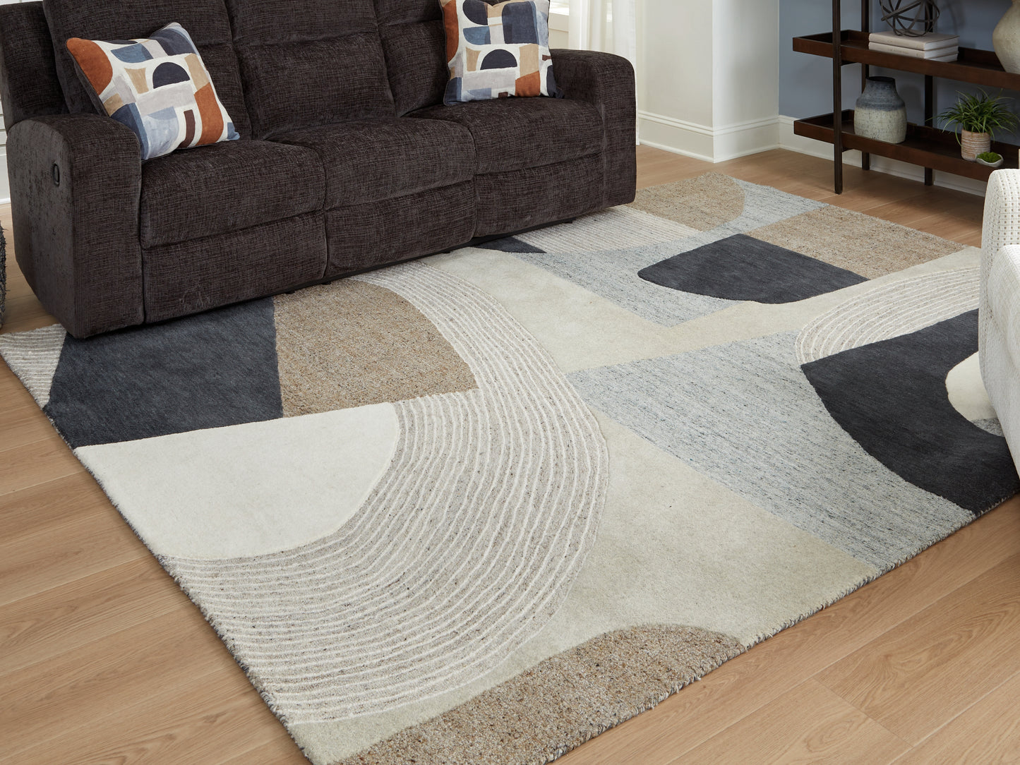 The Furniture Outlets - Ashley Furniture - Edrickhill Rug - 8' x 10' Rug / Grayish Teal/Taupe/Cream - R407121