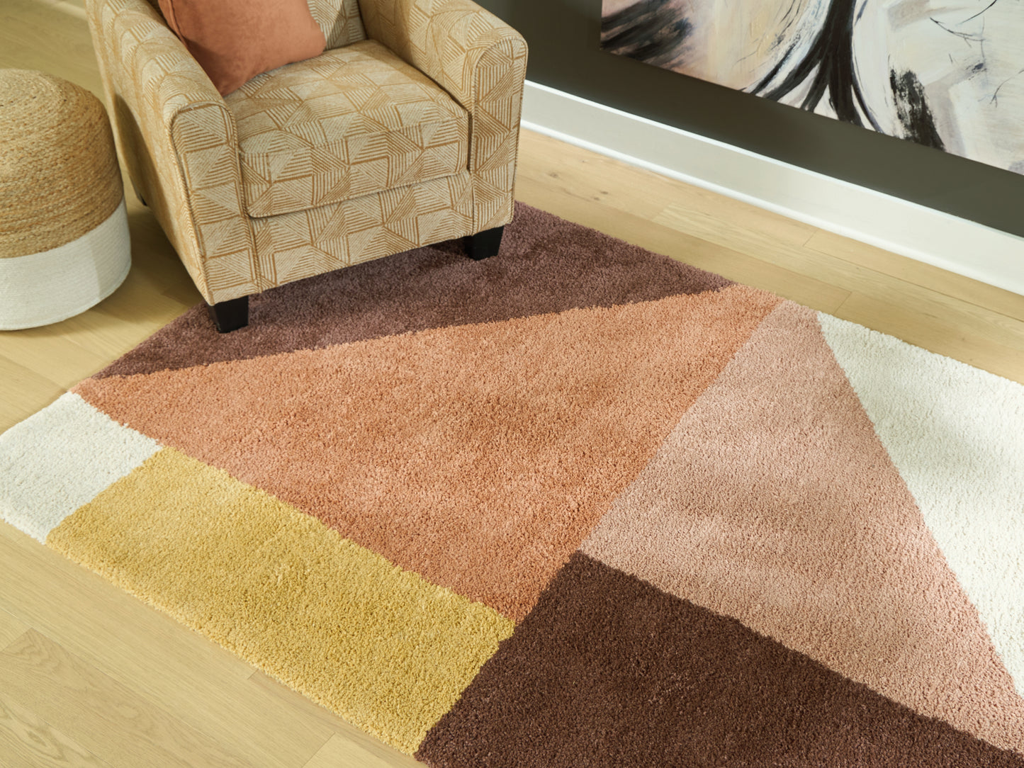 The Furniture Outlets - Ashley Furniture - Gailmore Rug - 5' x 7' Rug / Cream/Pink/Ocher - R407172
