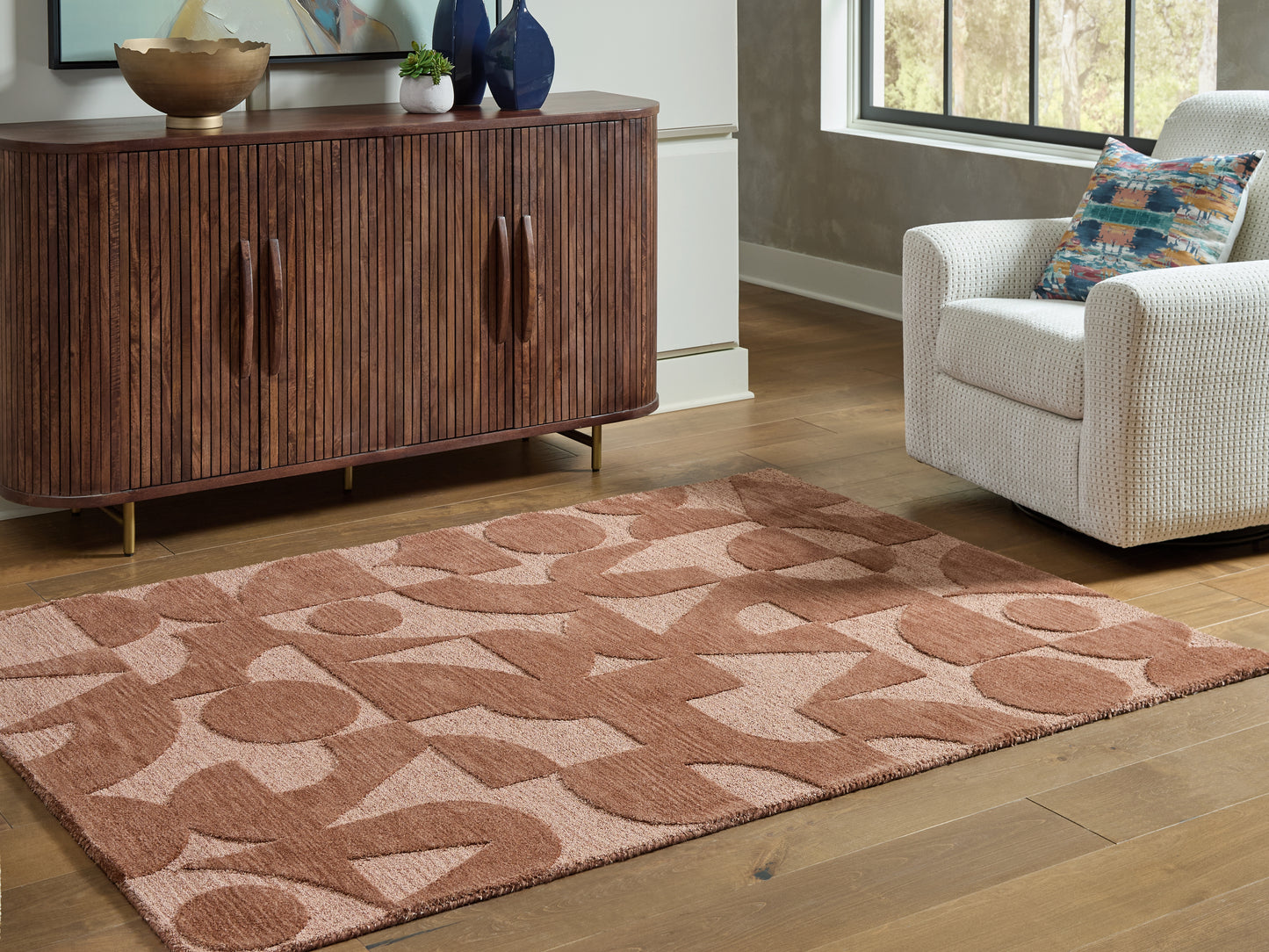 The Furniture Outlets - Ashley Furniture - Perrenton Rug - 8' x 10' Rug / Clay - R407201