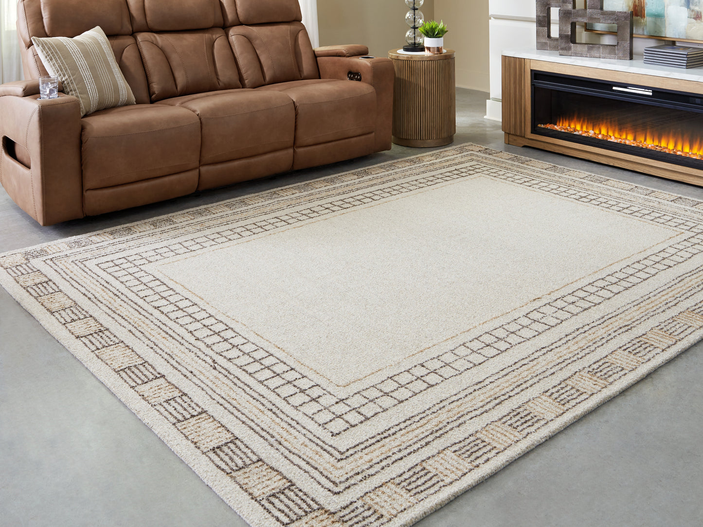The Furniture Outlets - Ashley Furniture - Idaman Rug - Large Rug / Taupe/Brown - R407291