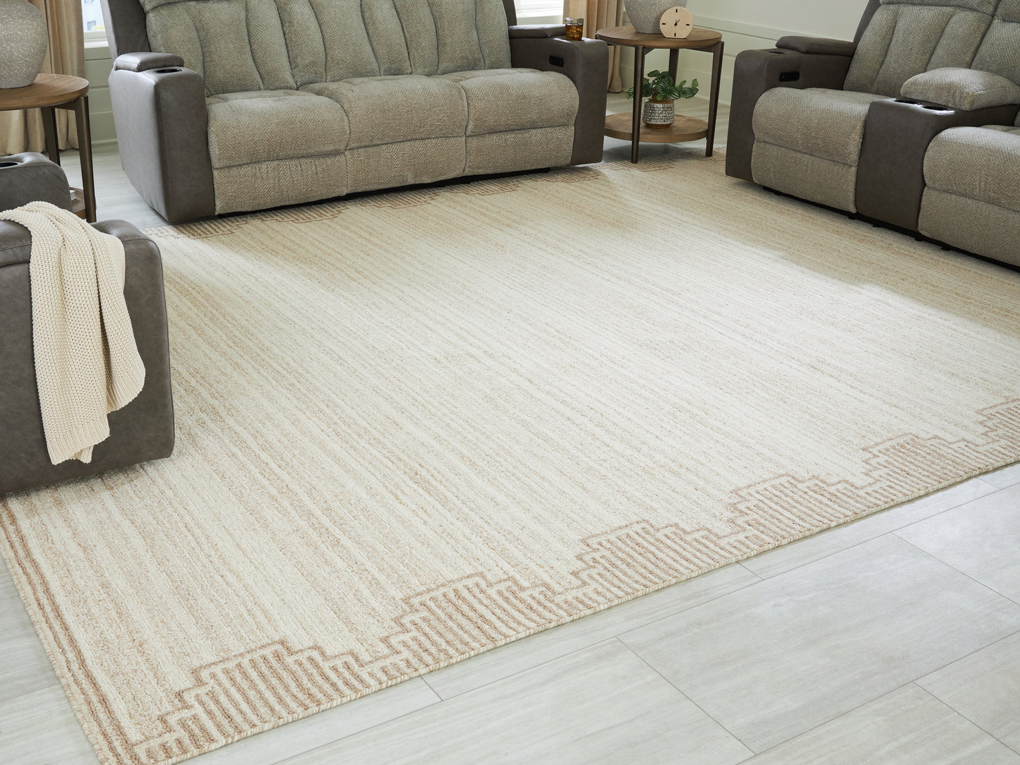 The Furniture Outlets - Ashley Furniture - Emorymore Rug - Extra Large Rug / Brown/Beige - R407300