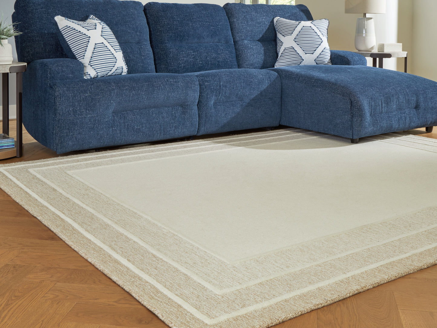 The Furniture Outlets - Ashley Furniture - Teelgan Rug - Large Rug / Ivory/Tan - R407311