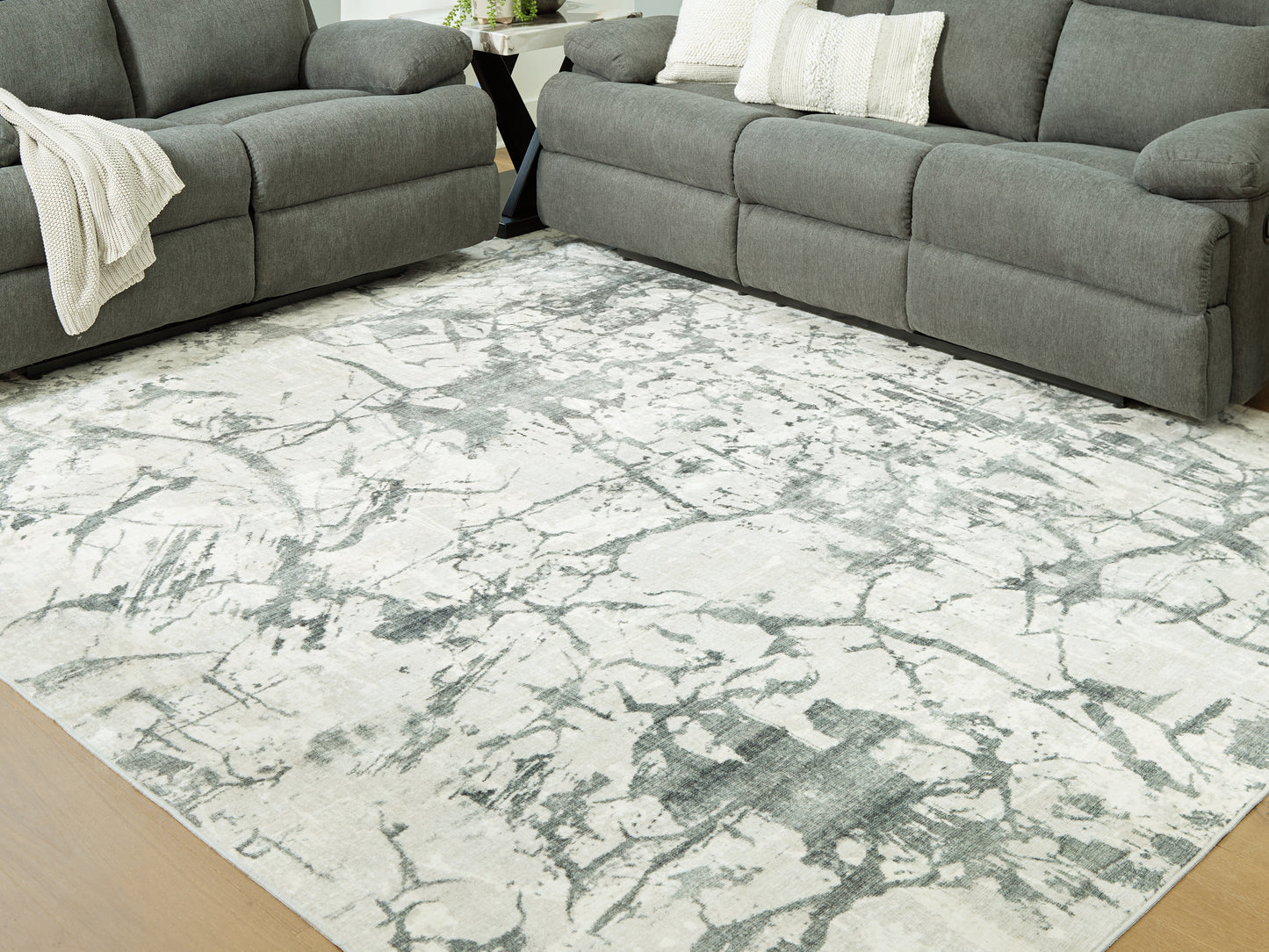 The Furniture Outlets - Ashley Furniture - Tobinbury Rug - Washable 8' x 10' Area Rug / Gray - R407421