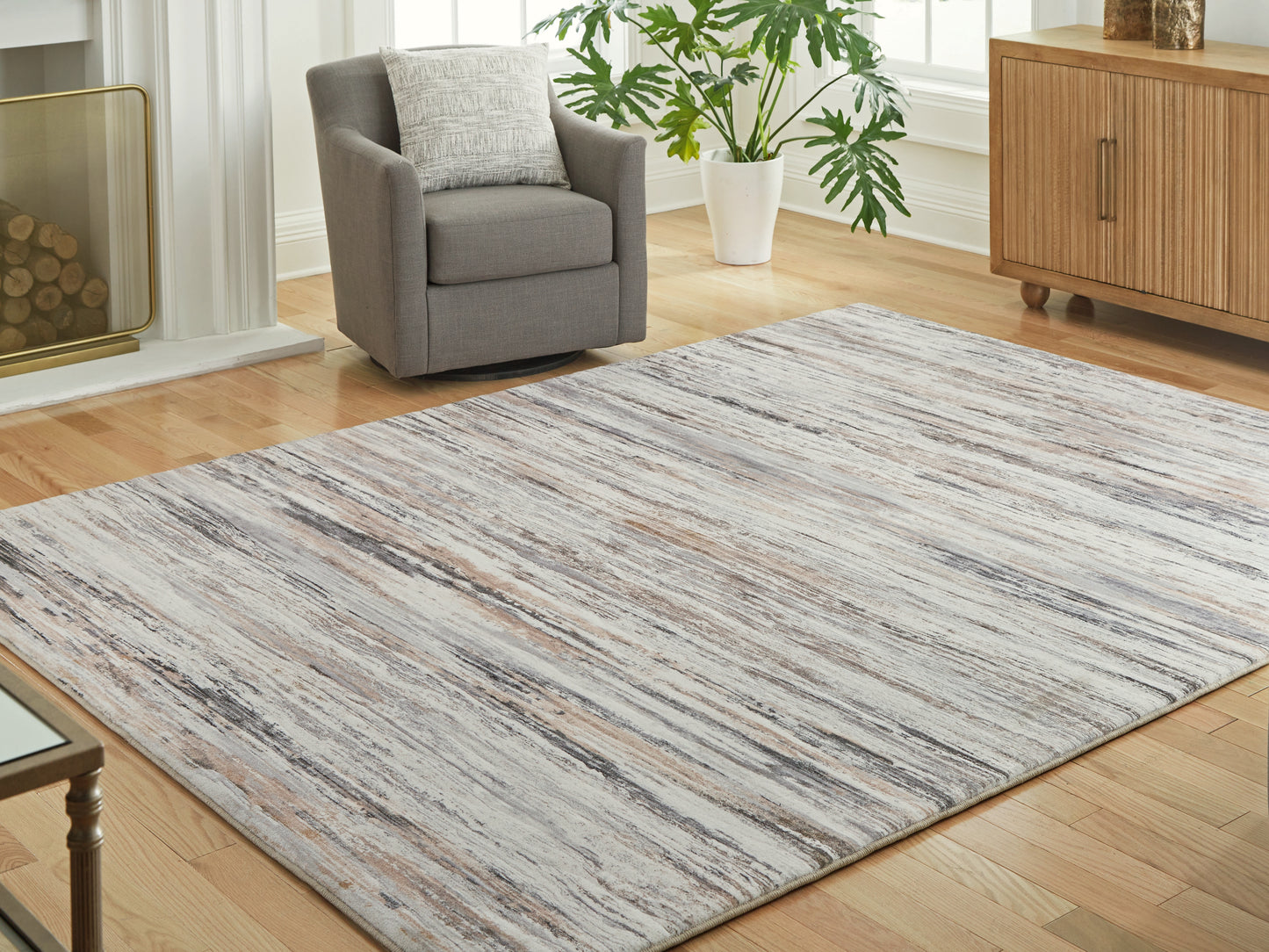 The Furniture Outlets - Ashley Furniture - Nace Rug - 7'6" x 9'6" Area Rug / Gray/Brown/White - R407471