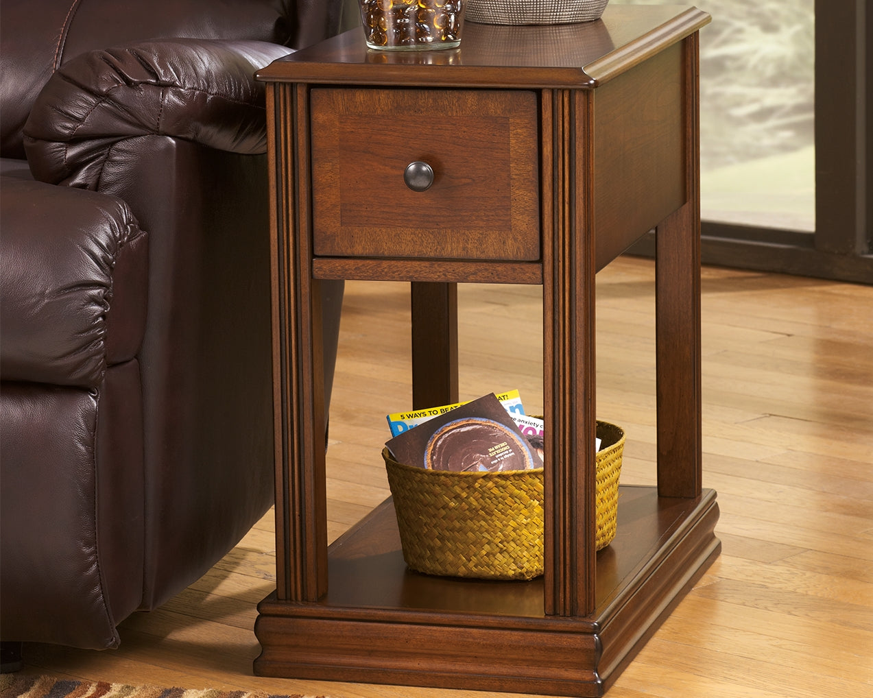 The Furniture Outlets - Ashley Furniture - Breegin Chairside End Table - Chair Side End Table / Brown - T007-527