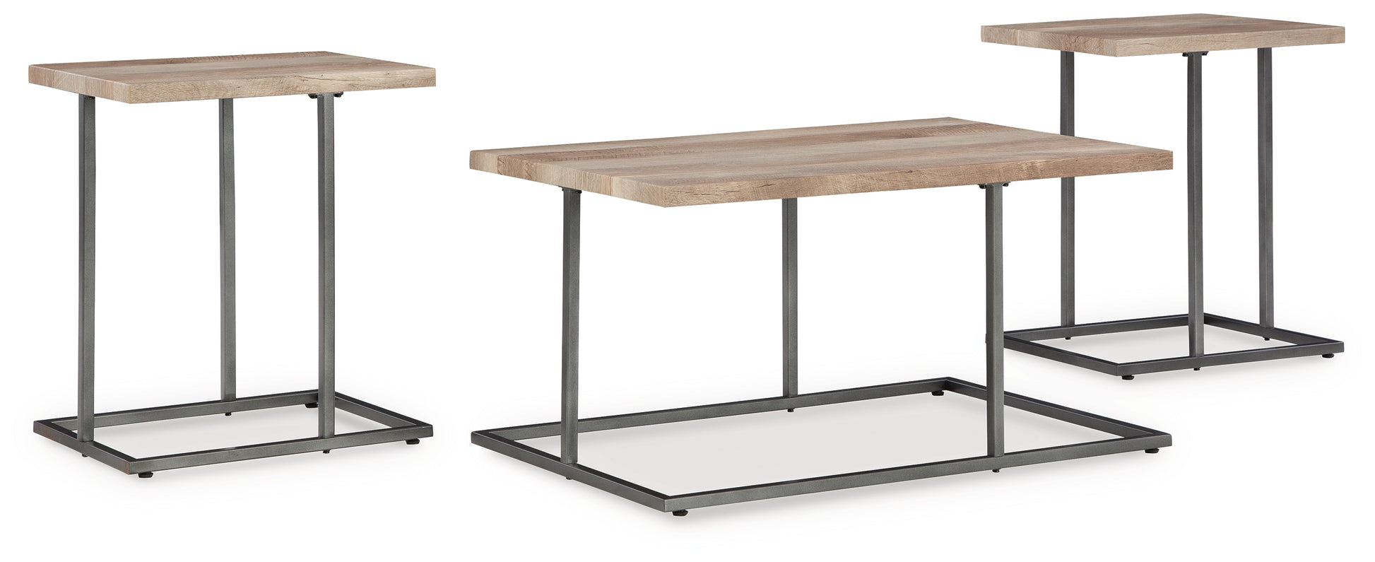 The Furniture Outlets - Ashley Furniture - Albreane Table (Set of 3) - Occasional Table Set (3/CN) / Grayish Brown/Black - T147-13