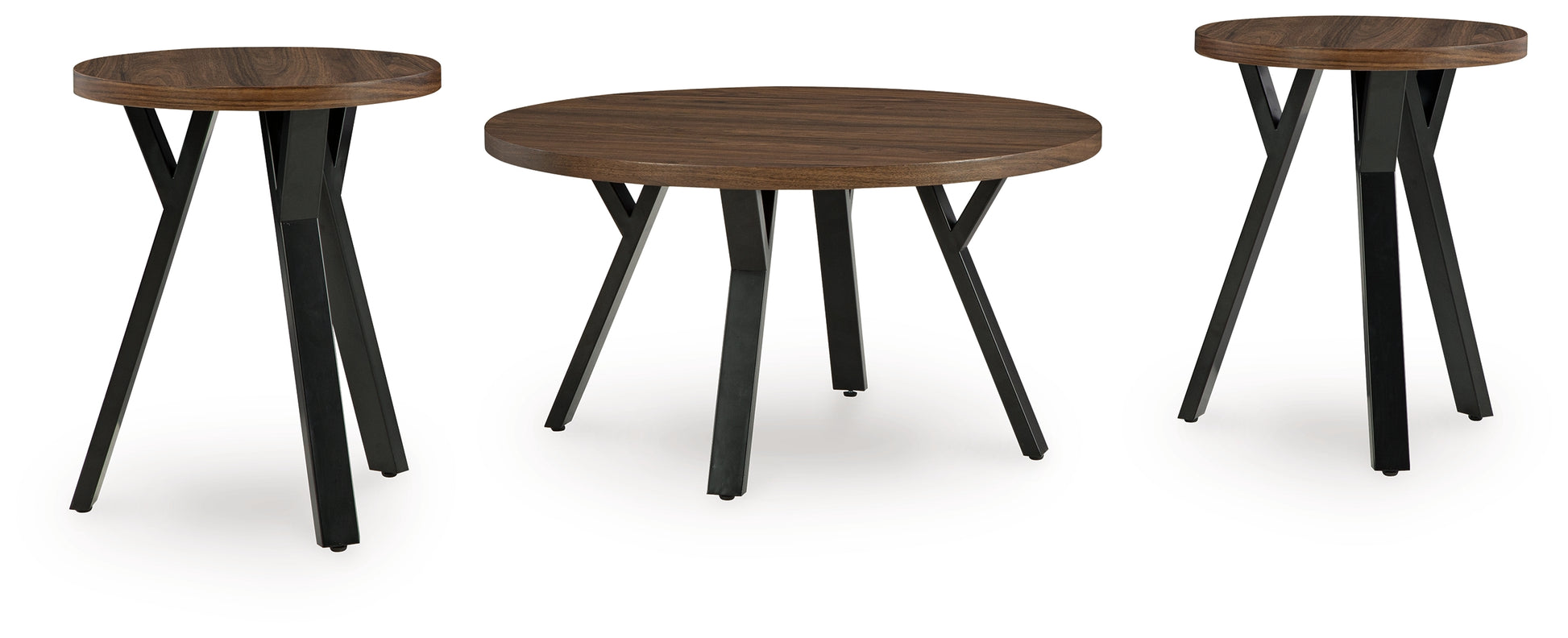 The Furniture Outlets - Ashley Furniture - Elbrynn Table (Set of 3) - Occasional Table Set (3/CN) / Brown/Black - T153-13