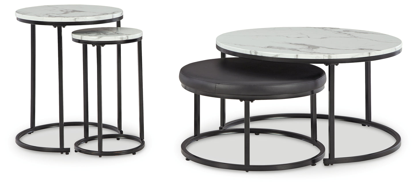 The Furniture Outlets - Ashley Furniture - Jusmour Table (Set of 4) - Occasional Nesting TBL (4/CN) / Black/White - T161-14