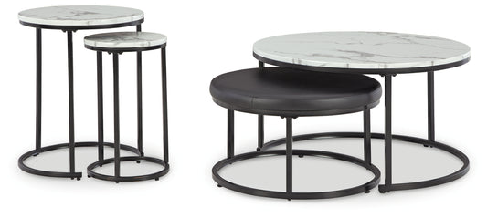The Furniture Outlets - Ashley Furniture - Jusmour Table (Set of 4) - Occasional Nesting TBL (4/CN) / Black/White - T161-14