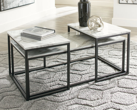 The Furniture Outlets - Ashley Furniture - Donnesta Table (Set of 3) - Occasional Table Set (3/CN) / Gray/Black - T182-13