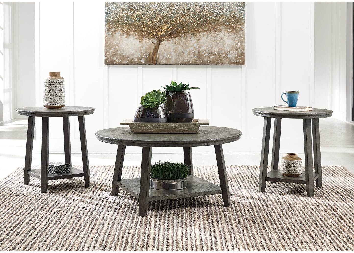 The Furniture Outlets - Ashley Furniture - Caitbrook Table (Set of 3) - Occasional Table Set (3/CN) / Gray - T188-13