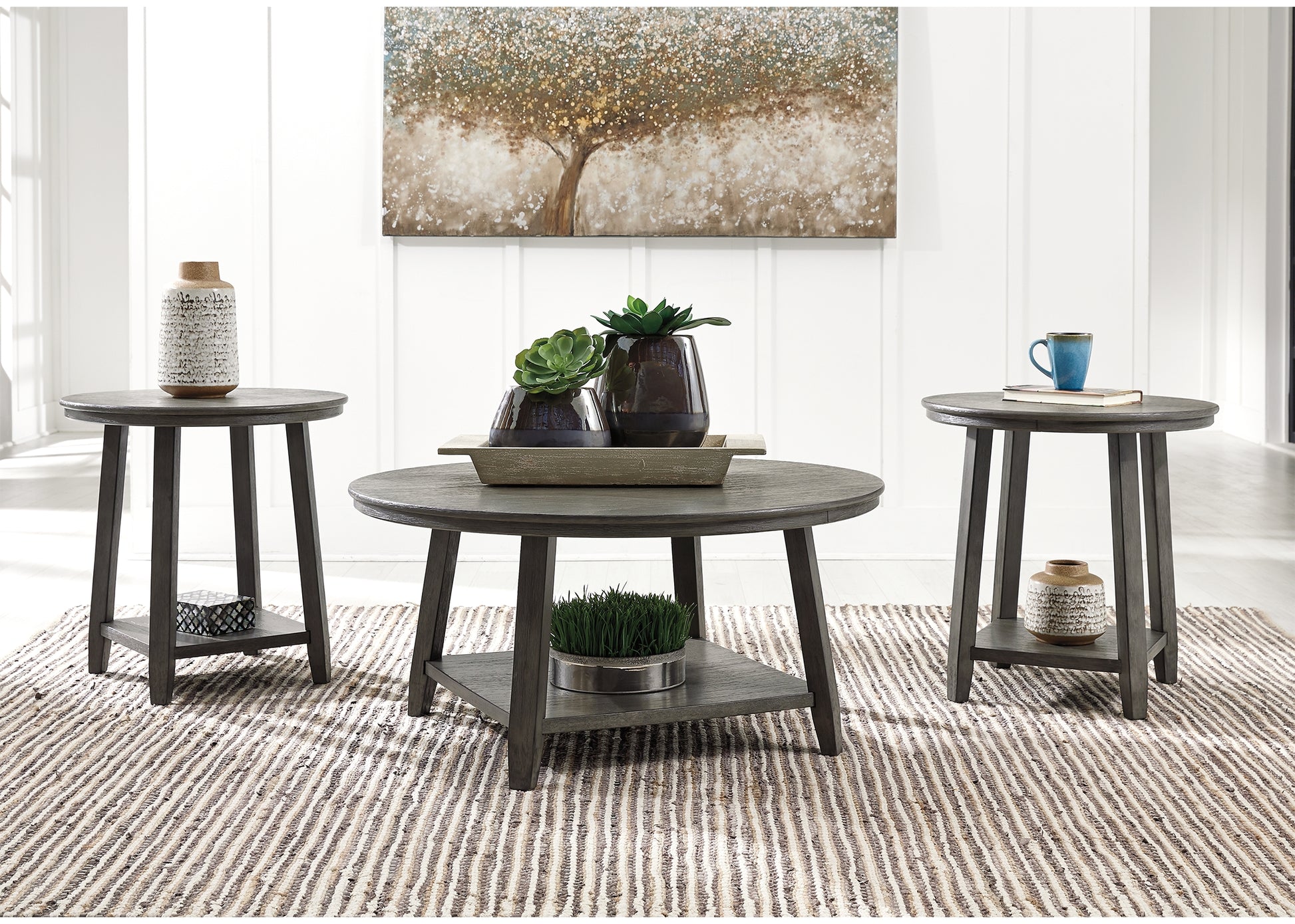 The Furniture Outlets - Ashley Furniture - Caitbrook Table (Set of 3) - Occasional Table Set (3/CN) / Gray - T188-13