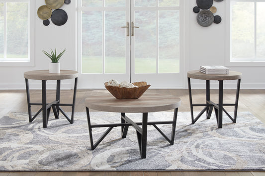 The Furniture Outlets - Ashley Furniture - Deanlee Table (Set of 3) - Occasional Table Set (3/CN) / Grayish Brown/Black - T235-13
