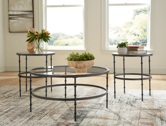 The Furniture Outlets - Ashley Furniture - Kellyco Table (Set of 3) - Occasional Table Set (3/CN) / Gunmetal - T246-13