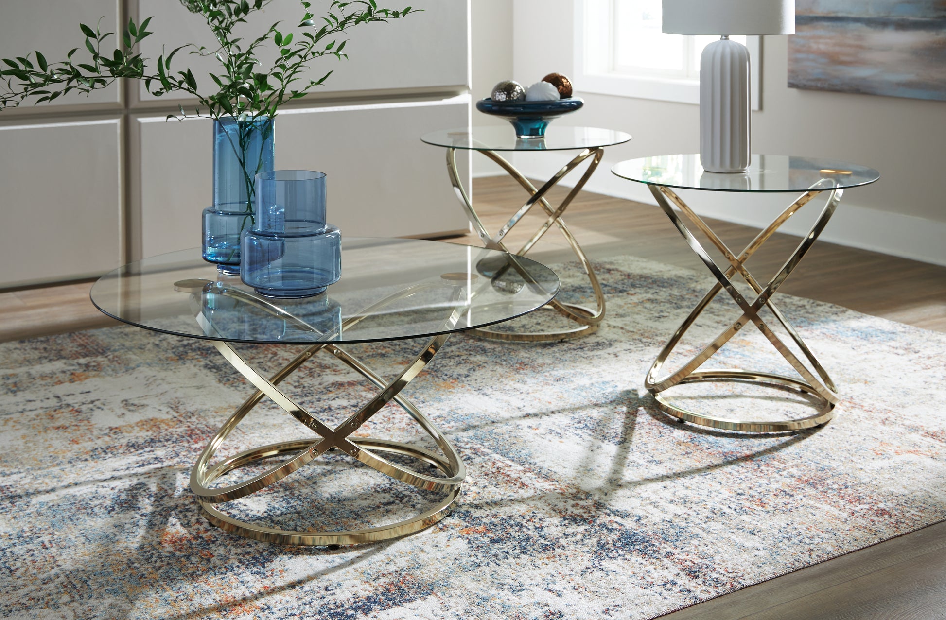 The Furniture Outlets - Ashley Furniture - Crimonti Table (Set of 3) - Occasional Table Set (3/CN) / Champagne - T273-13