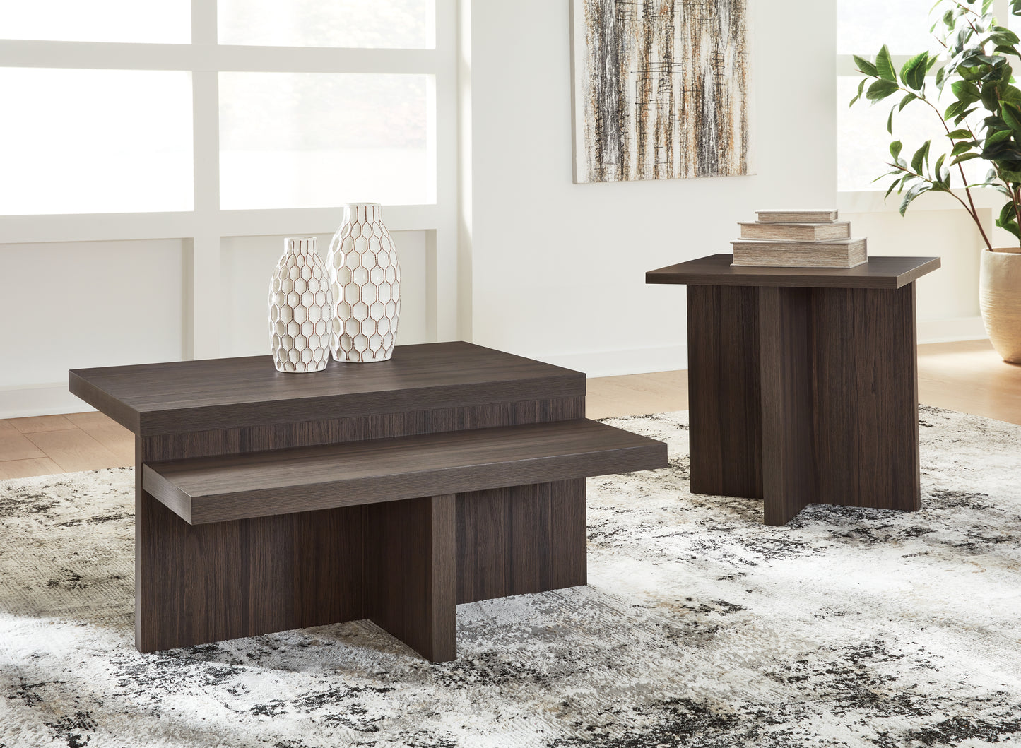 The Furniture Outlets - Ashley Furniture - Zendex Table (Set of 2) - Occasional Table Set (Set of 2) / Brown - T304-12