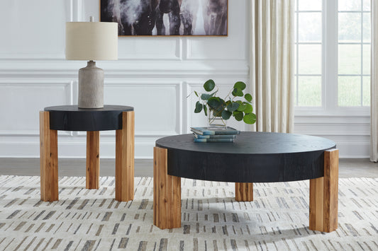 The Furniture Outlets - Ashley Furniture - Breenmore Table (Set of 2) - Occasional Table Set (Set of 2) / Black/Natural - T322-12
