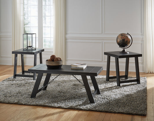 The Furniture Outlets - Ashley Furniture - Noorbrook Table (Set of 3) - Occasional Table Set (3/CN) / Black/Pewter - T351-13