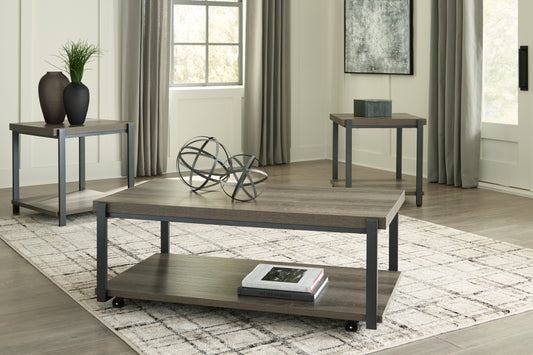 The Furniture Outlets - Ashley Furniture - Wilmaden Table (Set of 3) - Occasional Table Set (3/CN) / Gray/Black - T393-13
