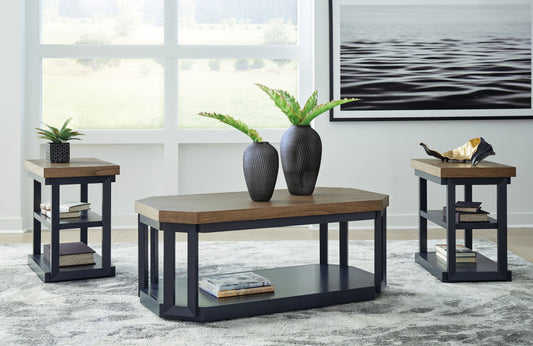 The Furniture Outlets - Ashley Furniture - Landocken Table (Set of 3) - Occasional Table Set (3/CN) / Brown/Blue - T402-13