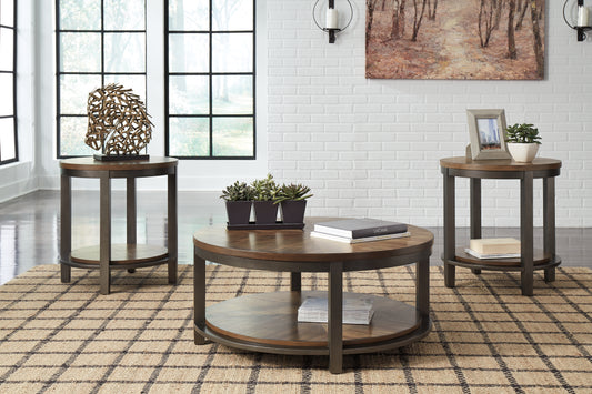The Furniture Outlets - Ashley Furniture - Roybeck Table (Set of 3) - Occasional Table Set (3/CN) / Light Brown/Bronze - T411-13