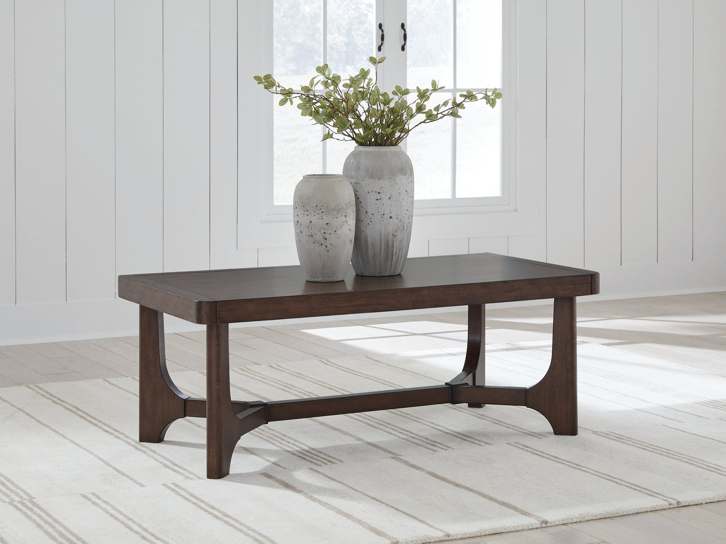 The Furniture Outlets - Ashley Furniture - Korestone Coffee Table - Rectangular Cocktail Table / Dark Brown - T438-1
