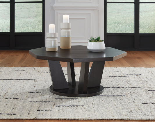 The Furniture Outlets - Ashley Furniture - Chasinfield Coffee Table - Octagon Cocktail Table / Dark Brown - T458-8