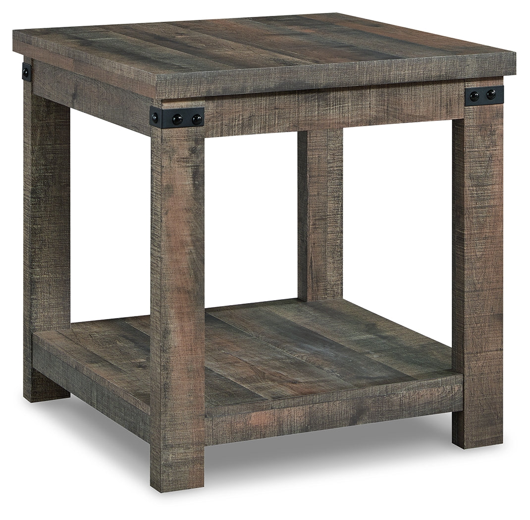 The Furniture Outlets - Ashley Furniture - Hollum End Table - Square End Table / Rustic Brown - T466-2