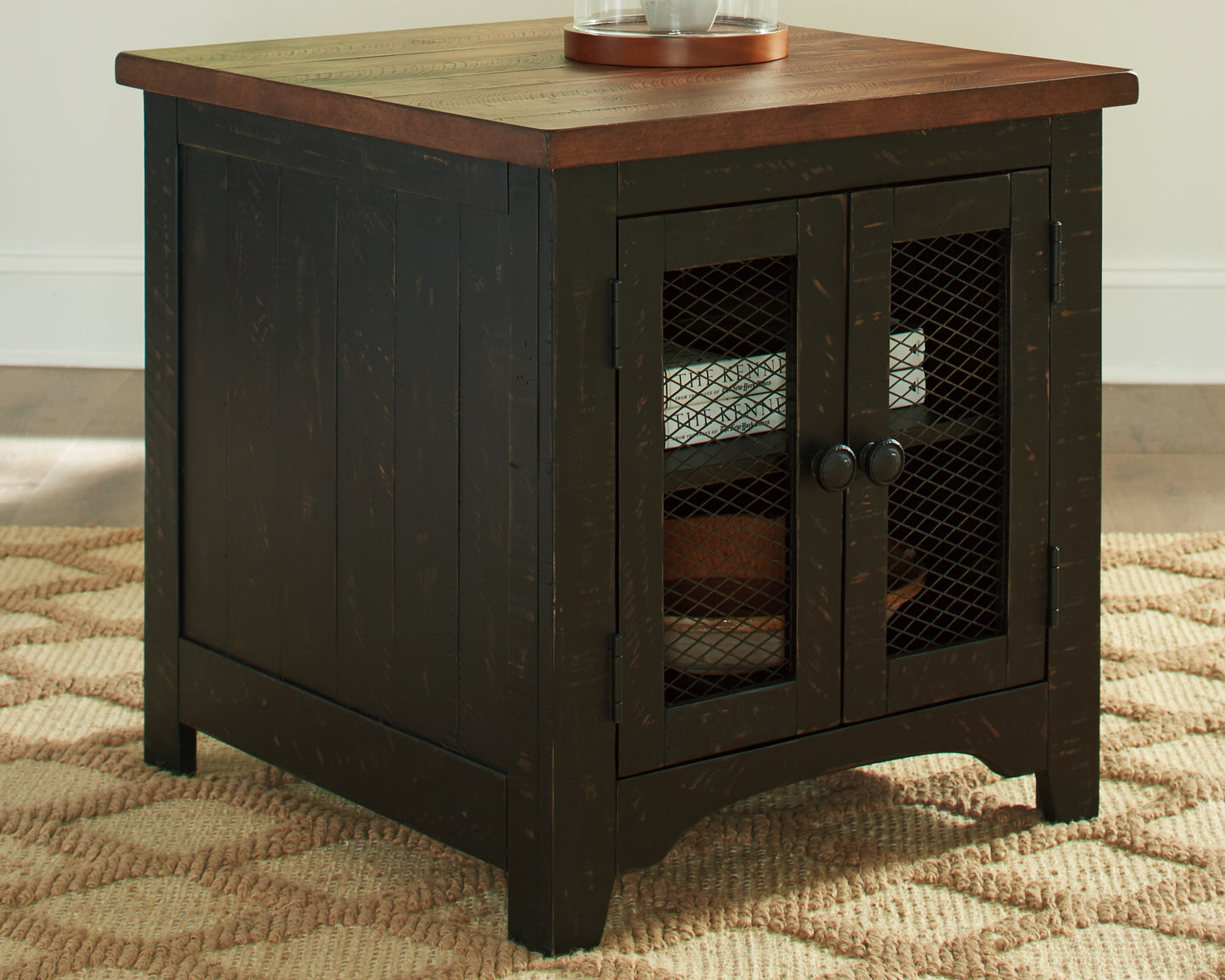 The Furniture Outlets - Ashley Furniture - Valebeck End Table - Rectangular End Table / Black/Brown - T468-3