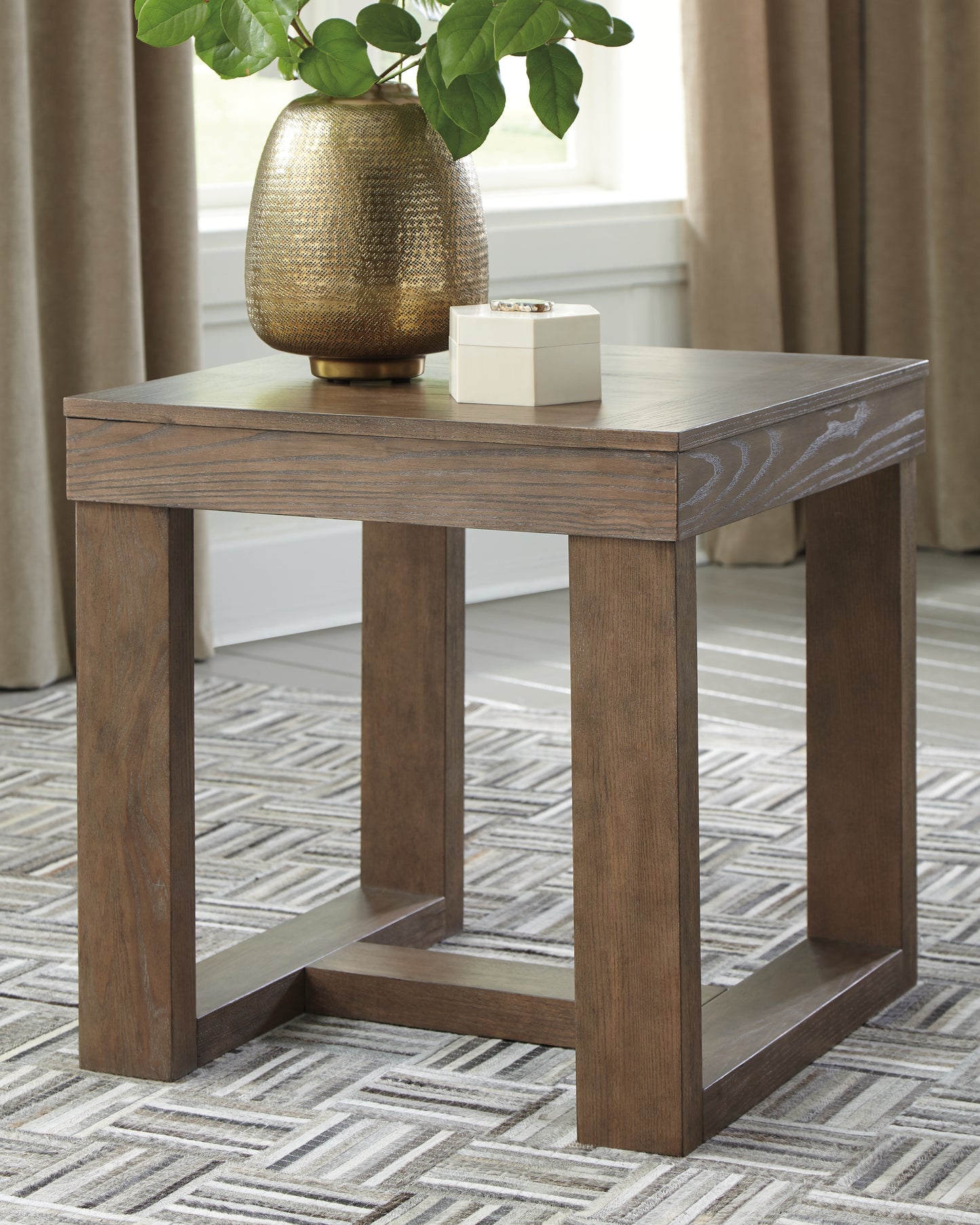 The Furniture Outlets - Ashley Furniture - Cariton End Table - Square End Table / Gray - T471-2