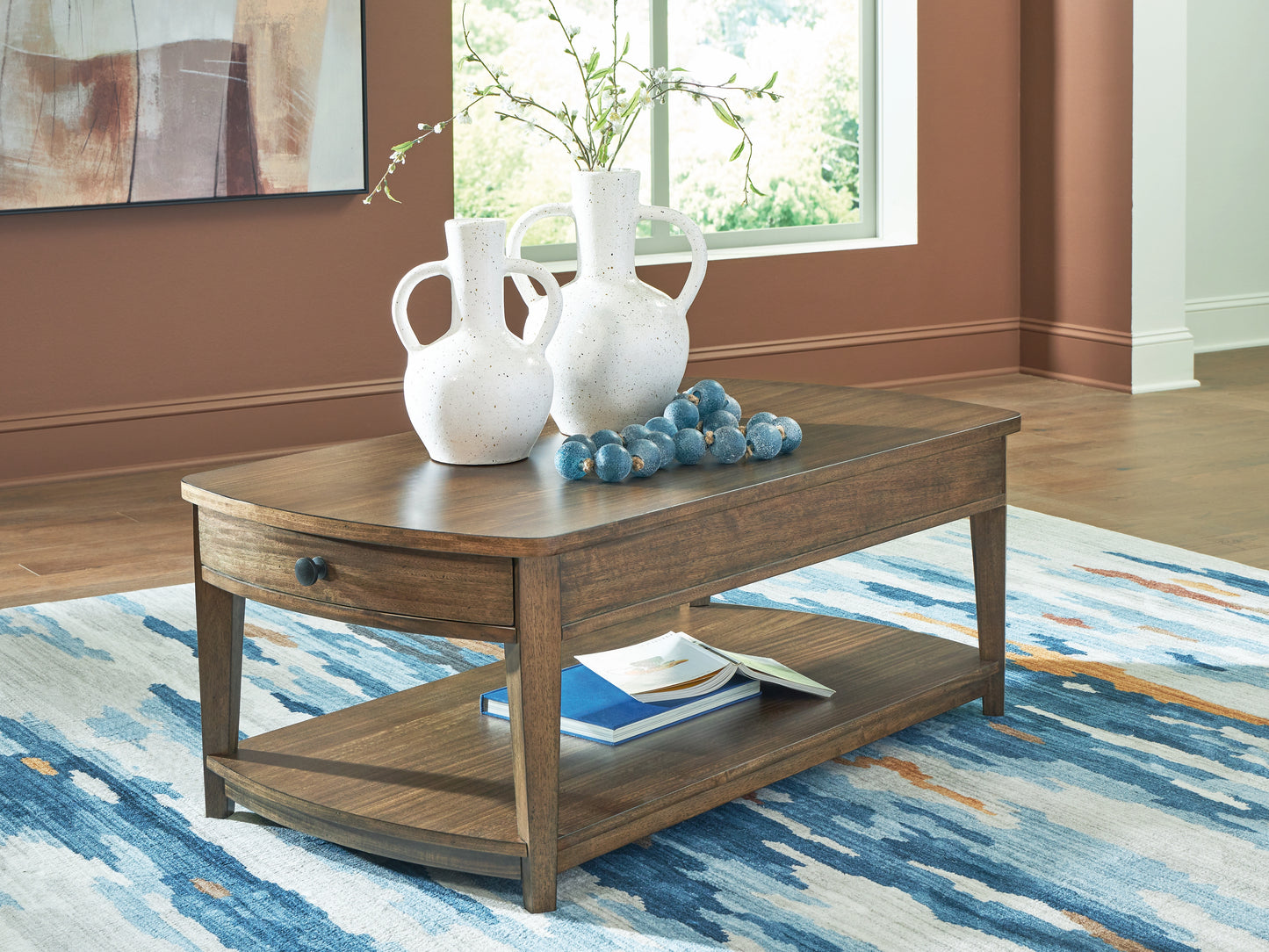 The Furniture Outlets - Ashley Furniture - Burkbyer Coffee Table - Rectangular Cocktail Table / Brown - T513-1