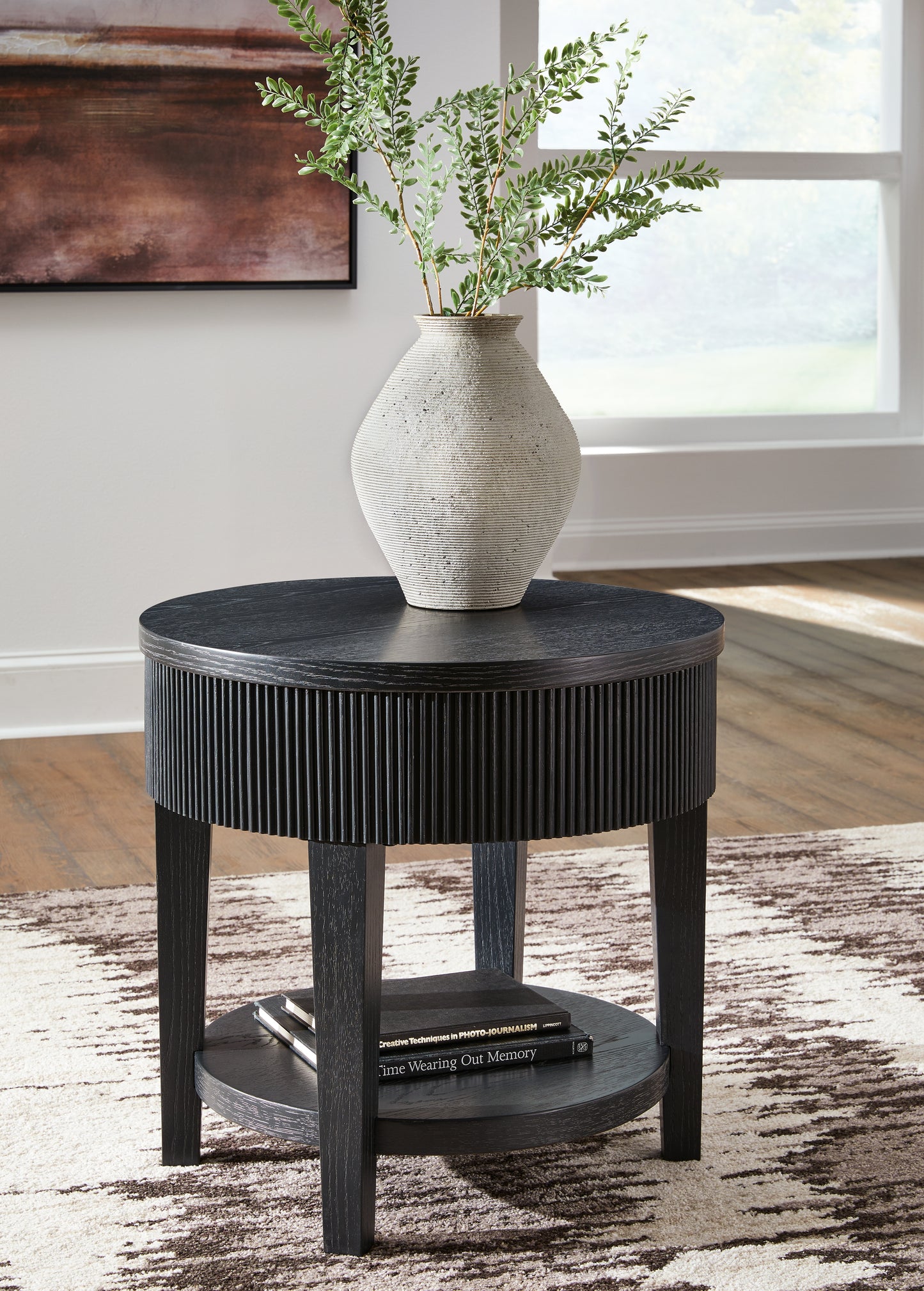 The Furniture Outlets - Ashley Furniture - Marstream End Table - Round End Table / Black - T551-6