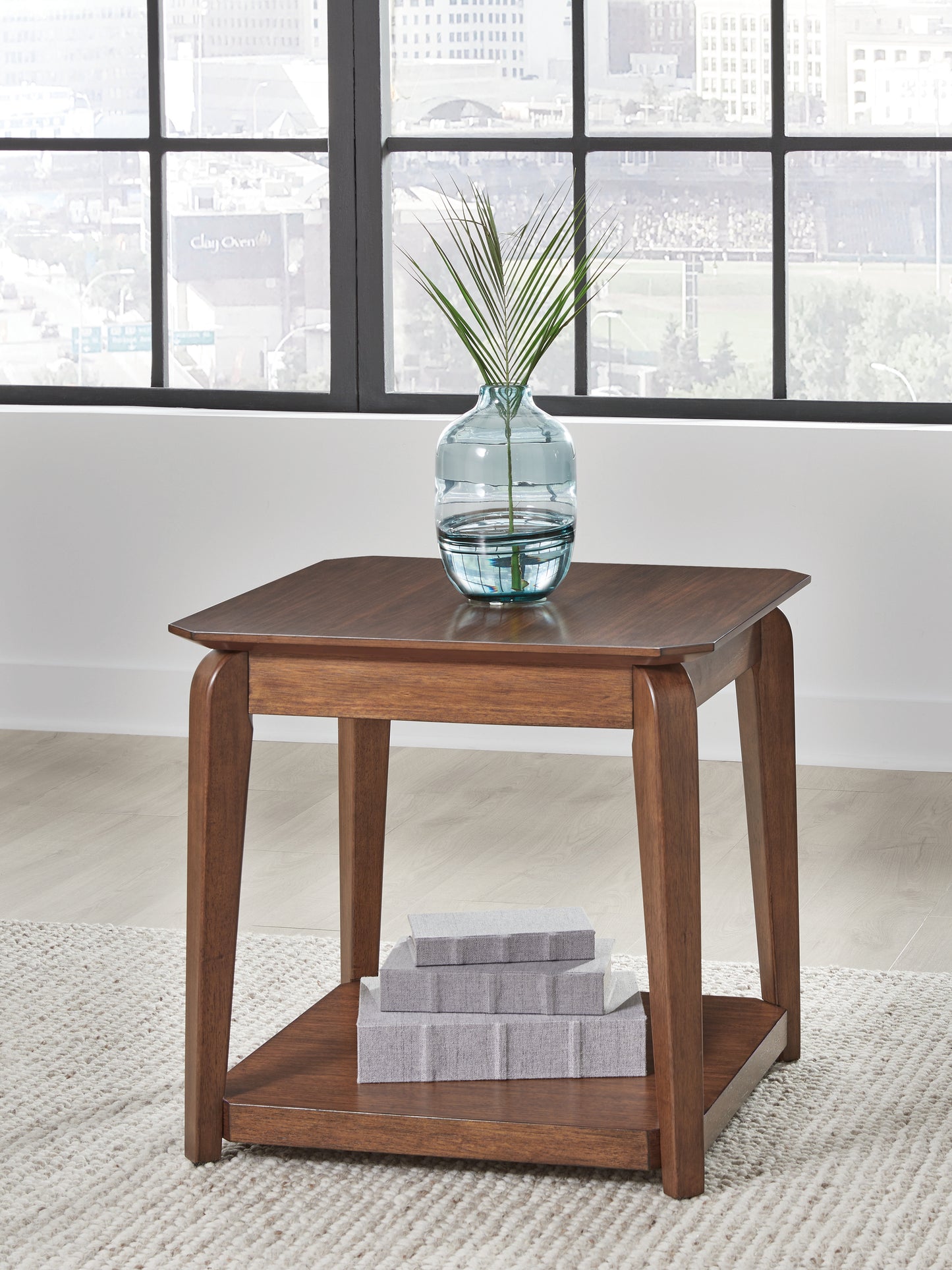 The Furniture Outlets - Ashley Furniture - Trenmour End Table - Square End Table / Medium Brown - T596-2