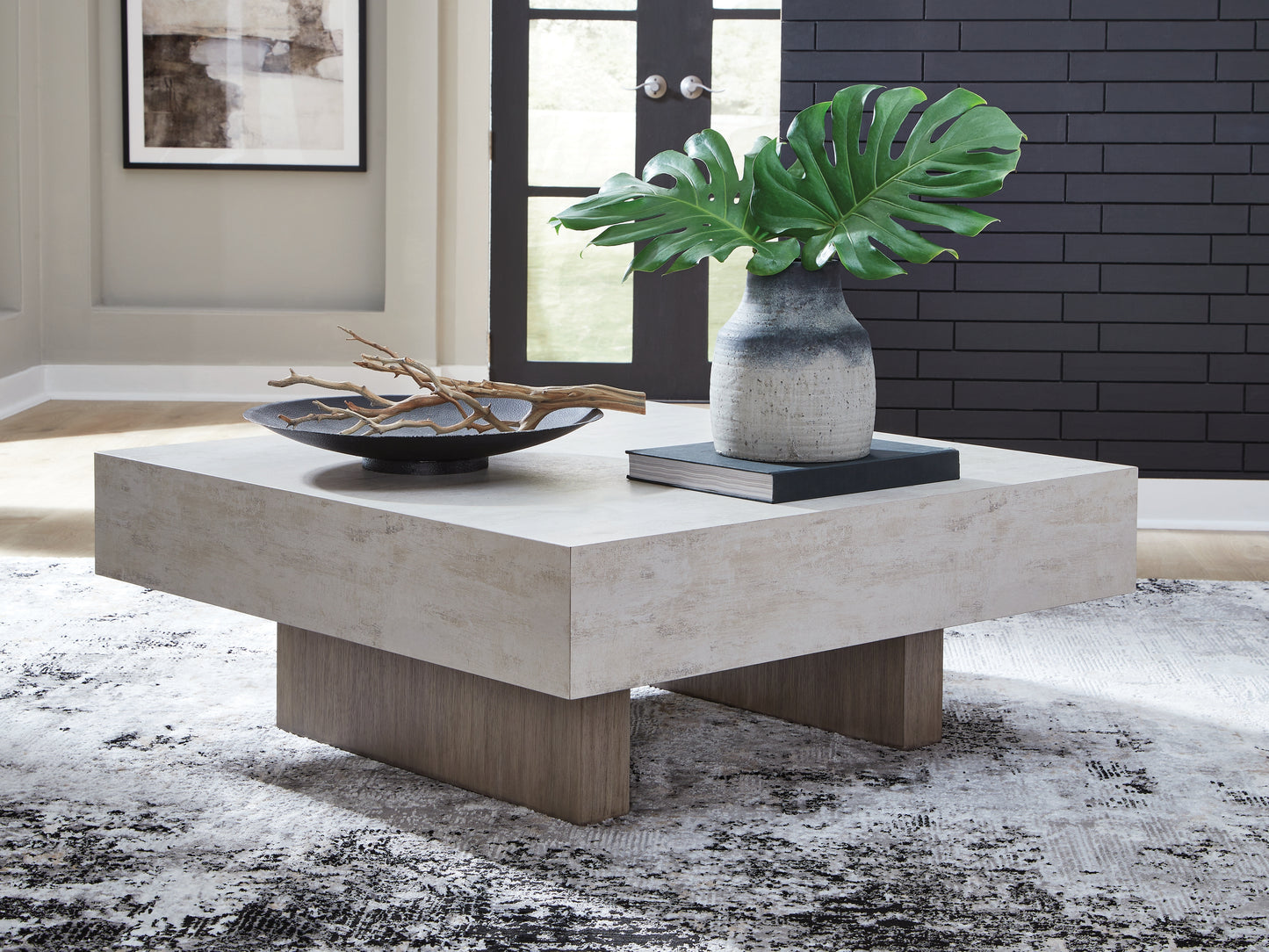 The Furniture Outlets - Ashley Furniture - Jorlaina Coffee Table - Square Cocktail Table / Light Grayish Brown - T622-8