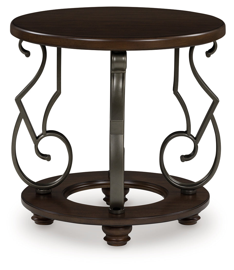 The Furniture Outlets - Ashley Furniture - Frallyn End Table - Round End Table / Dark Brown - T623-6