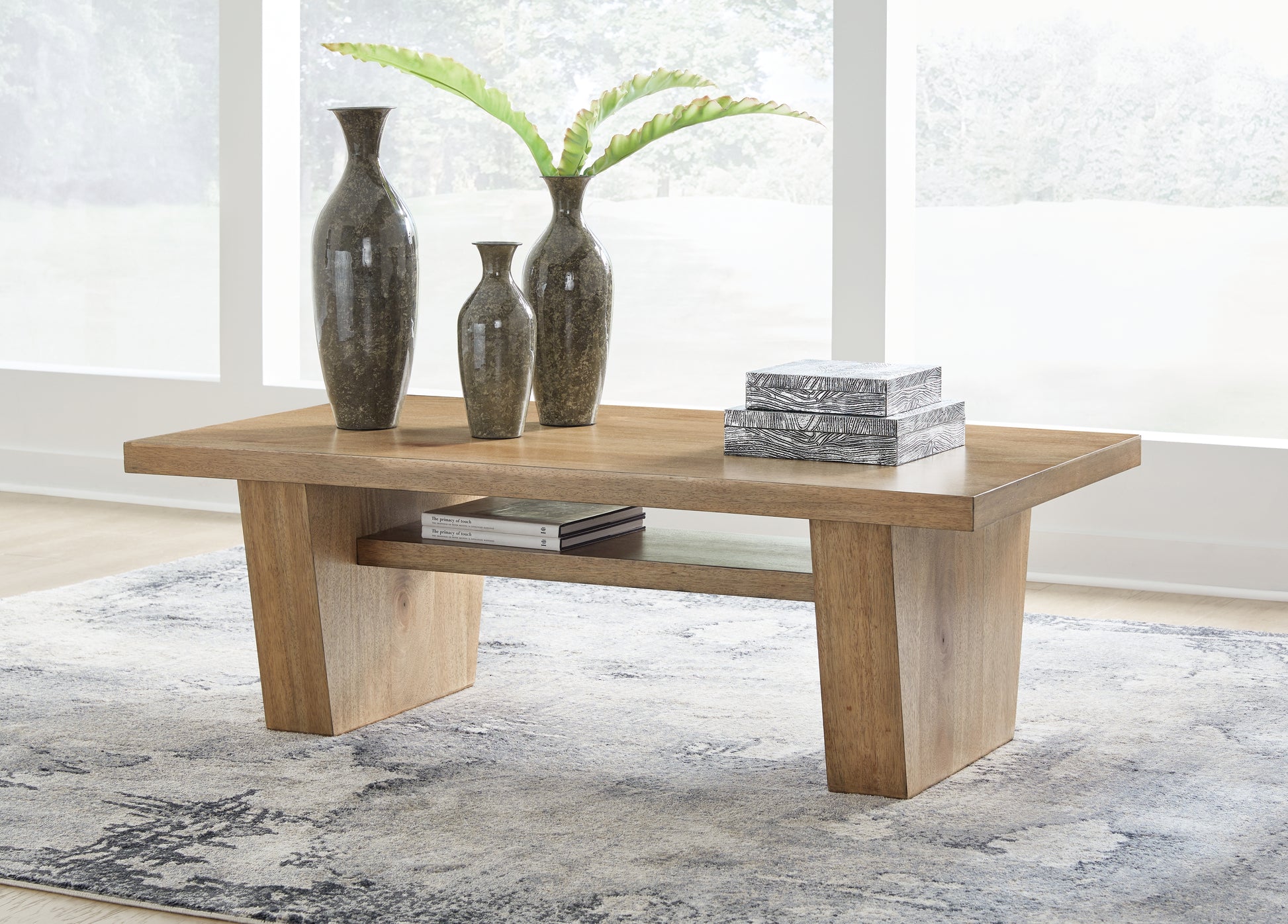 The Furniture Outlets - Ashley Furniture - Kristiland Coffee Table - Rectangular Cocktail Table / Light Brown - T674-1