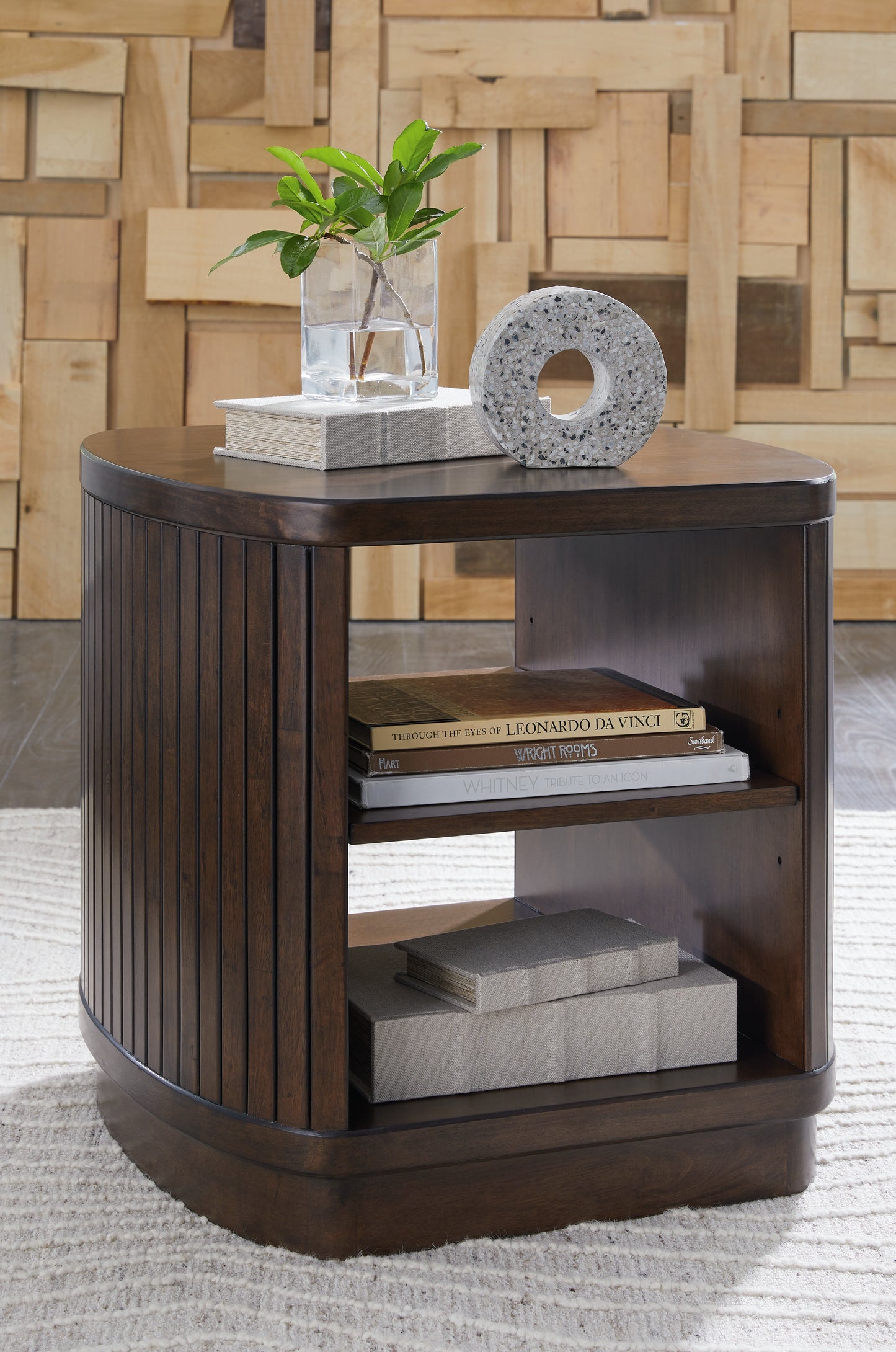 The Furniture Outlets - Ashley Furniture - Korestone End Table - Square End Table / Dark Brown - T679-2