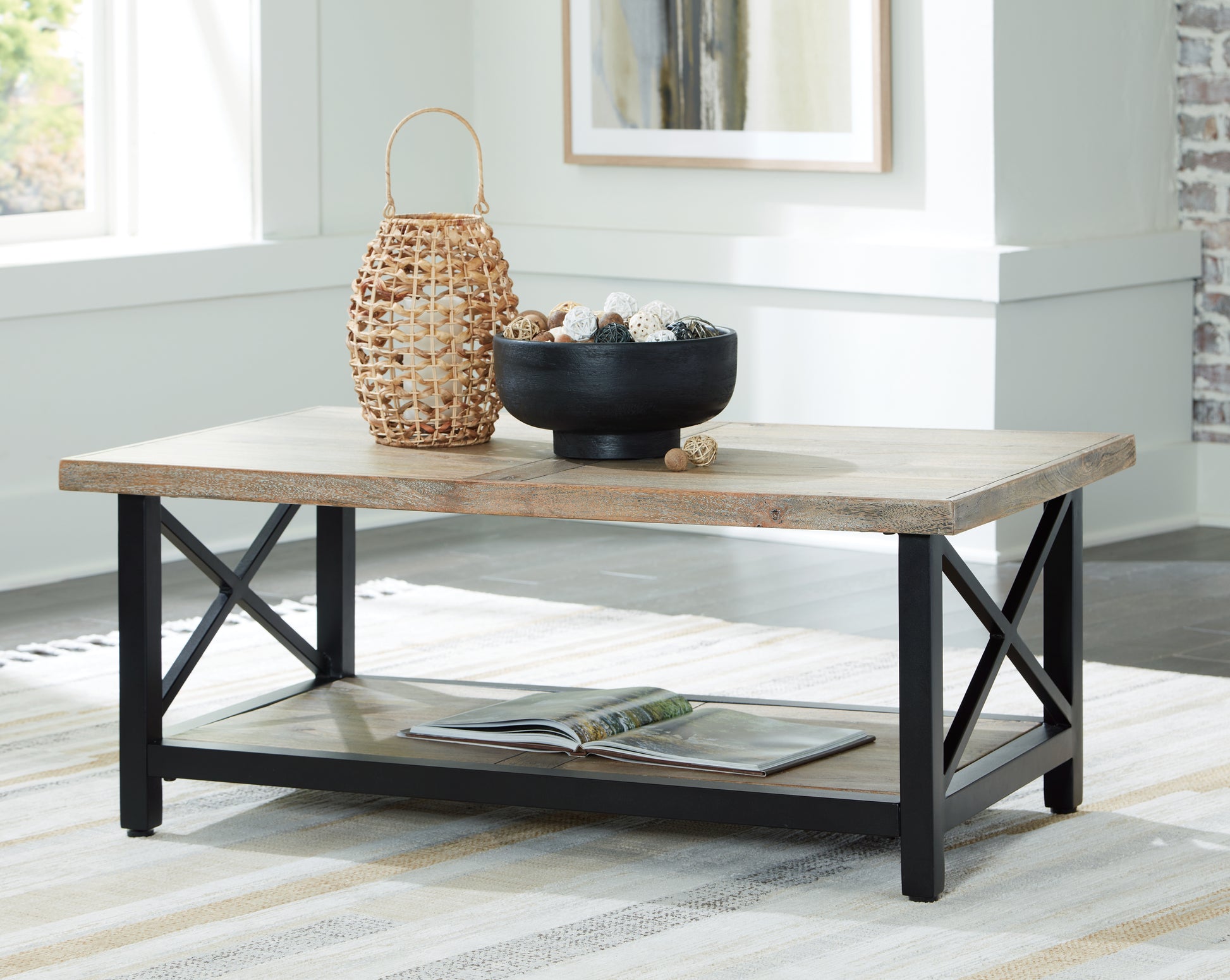 The Furniture Outlets - Ashley Furniture - Bristenfort Coffee Table - Rectangular Cocktail Table / Brown/Black - T685-1