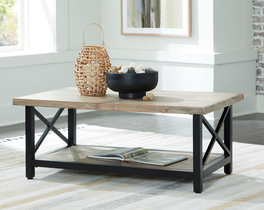 The Furniture Outlets - Ashley Furniture - Bristenfort Coffee Table - Rectangular Cocktail Table / Brown/Black - T685-1