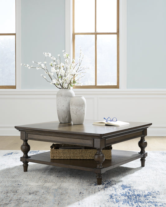 The Furniture Outlets - Ashley Furniture - Veramond Coffee Table - Square Cocktail Table / Dark Brown - T694-8