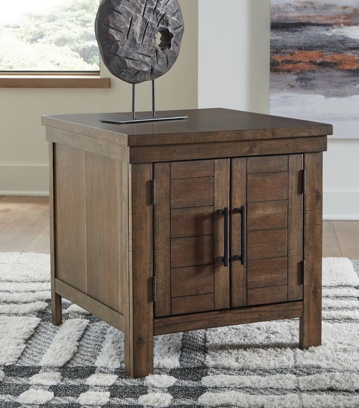 The Furniture Outlets - Ashley Furniture - Moriville End Table - Rectangular End Table / Grayish Brown - T731-3
