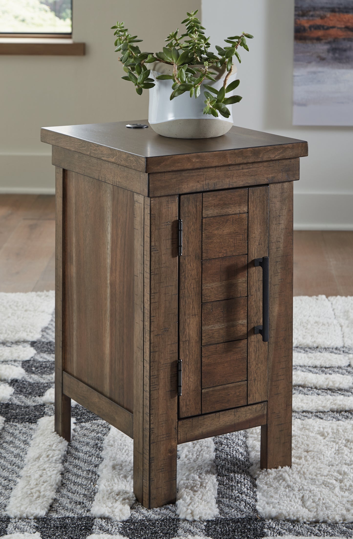 The Furniture Outlets - Ashley Furniture - Moriville Chairside End Table - Chair Side End Table / Grayish Brown - T731-7