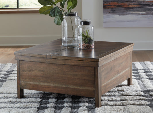 The Furniture Outlets - Ashley Furniture - Moriville Lift-Top Coffee Table - Lift Top Cocktail Table / Grayish Brown - T731-9