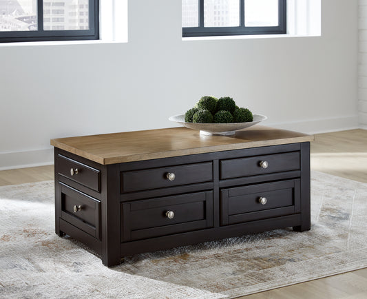 The Furniture Outlets - Ashley Furniture - Drazmine Lift-Top Coffee Table - Lift Top Cocktail Table / Brown - T734-20