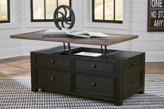The Furniture Outlets - Ashley Furniture - Tyler Creek Coffee Table with Lift Top - Lift Top Cocktail Table / Grayish Brown/Black - T736-20